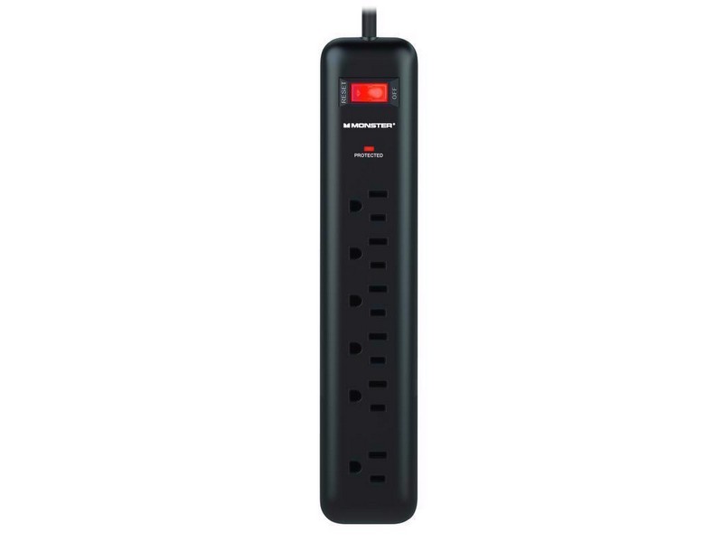 Monster Just Power It Up 4 ft. L 6 outlets Power Strip w/Surge Protection Black