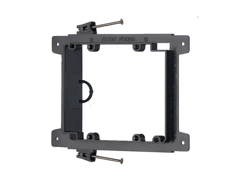 Vanco New Work Rectangle PVC 2 gang Low Voltage Mounting Bracket Black