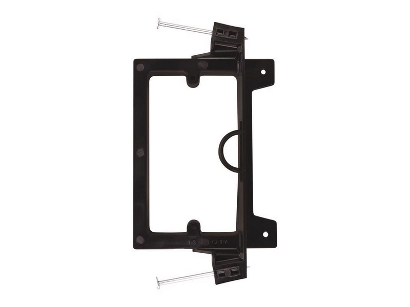 Vanco New Work Rectangle PVC 1 gang Low Voltage Mounting Bracket Black