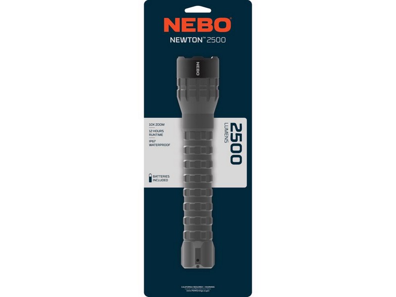NEBO Newton 2500 lm Black/Gray LED Flashlight AA Battery