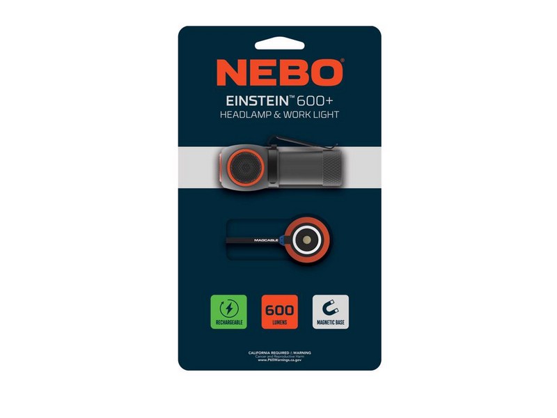 NEBO Einstein 600 lm Black/Gray LED Head Lamp