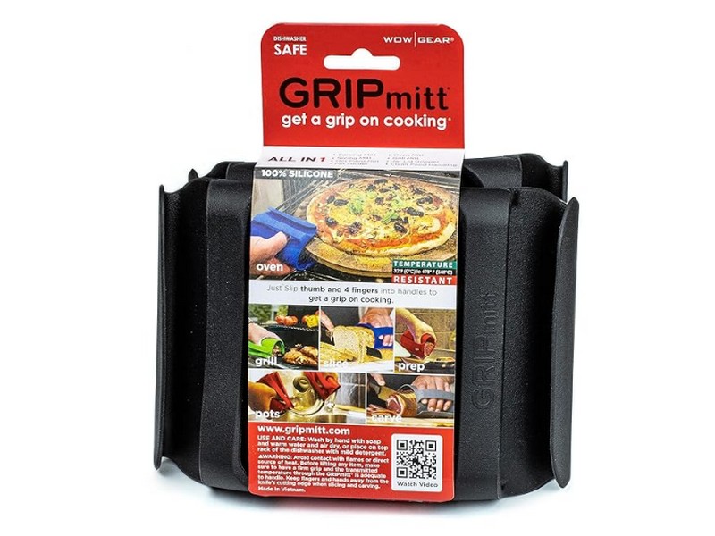 Gripmitt Silicone Kitchen Mitt 2pk set Black