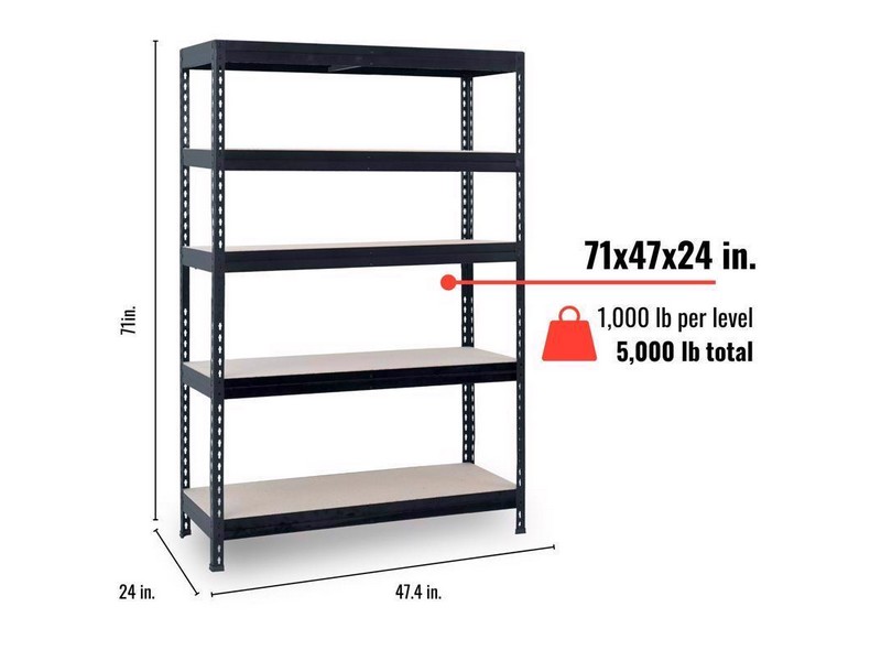 Ar Shelving Heavy Duty 71 in. H X 47.4 in. W X 24 in. D Metal Shelving Unit
