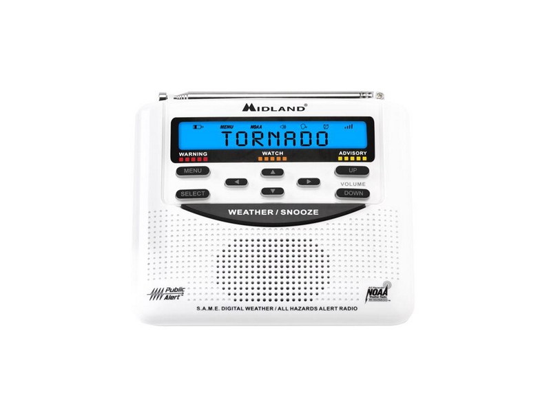 Midland White NOAA Weather Alert Radios Digital Battery Operated