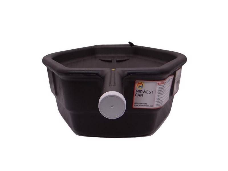 Midwest Can Black 6.4 in. H Polyethylene 15 qt Drain Pan