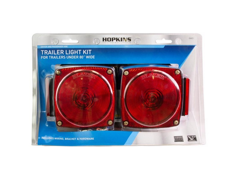 Hopkins Trailer Red Square Stop/Tail/Turn LED Light Kit