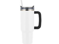 Brentwood 40oz Insulated Travel Mug Stainless Steel and White