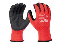 Milwaukee Cut Level 3 Unisex Elasticated Knit Dipped Gloves Black/Red L 1