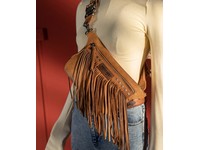 Montana West Wrangler Fringe Fanny Pack Brown