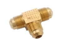 Anderson Metals 3/8 in. Male Flare 3/8 in. D Male Flare Gold Brass Tee