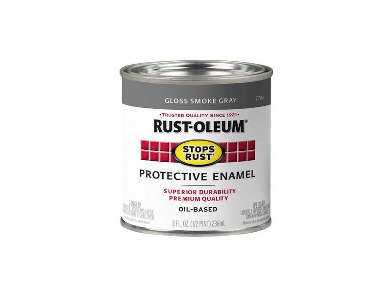 Rust-Oleum Stops Rust Indoor and Outdoor Gloss Smoke Gray Oil-Based Protective Paint 0.5 pt