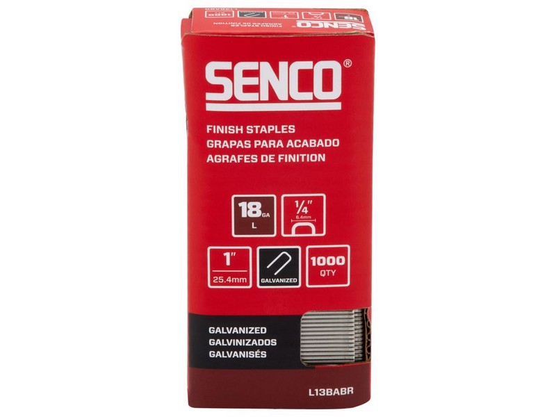 Senco 1/4 in. W X 1 in. L Galvanized Finish Staples 18 Ga. 1000 pk