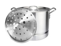 Bene Casa Stainless Steel Stock Pot 8.38 in. 8 qt Silver