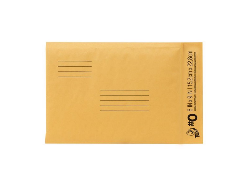 Duck 6 in. W X 9 in. L No. 0 Beige Padded Envelope 1 pk