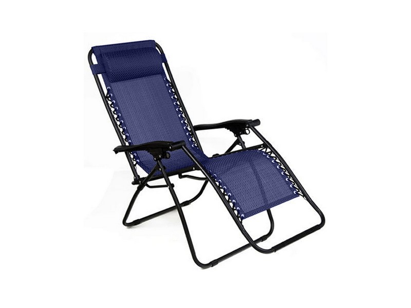 Living Accents Multi-Position Navy Blue Folding Lounger