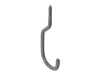 Crawford 5.9 in. L Vinyl Coated Gray Steel Medium Storage Hook 13 lb. cap. 2 pk
