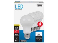 Feit Electric A19 E26 (Medium) LED Bulb Daylight 60 W 4 pk