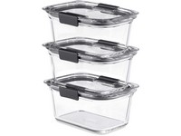 Rubbermaid Brilliance Clear Food Container and Lid 3 pk