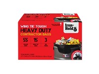 Iron-Hold 55 gal Contractor Bags Wing Ties 15 pk