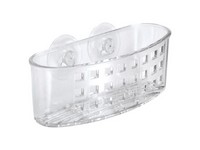 iDesign 2.5 in. W X 6.5 in. L Clear Plastic Holder Suction Sponge and Scrubber Center