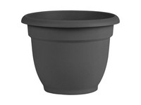Bloem 8 in. D Polyresin Ariana Planter Charcoal