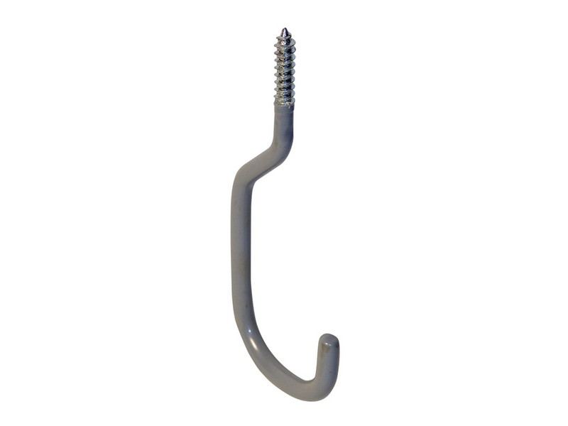 Crawford 5.9 in. L Vinyl Coated Gray Steel Medium Storage Hook 13 lb. cap. 2 pk