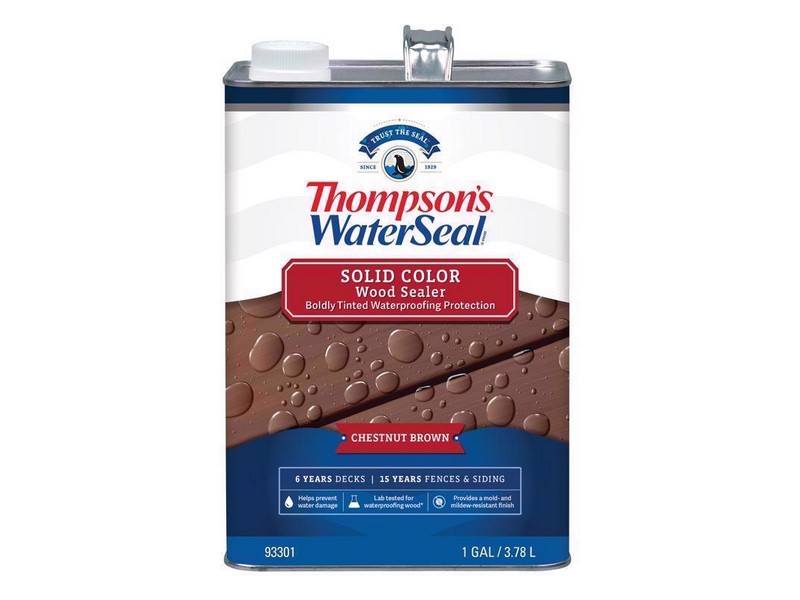 Thompson's WaterSeal Solid Color Wood Sealer Solid Chestnut Brown Waterproofing Wood Stain and Seale