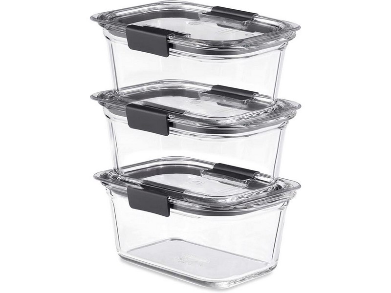 Rubbermaid Brilliance Clear Food Container and Lid 3 pk