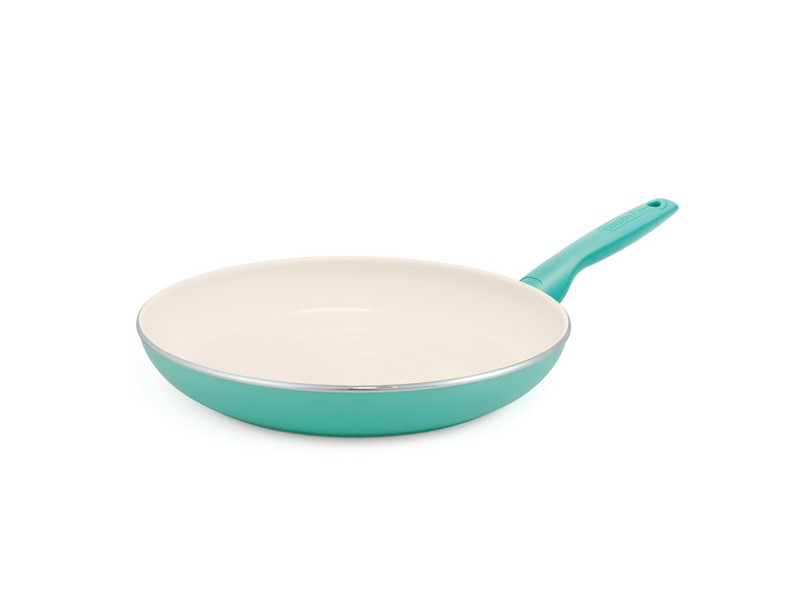 GreenPan Rio Ceramic Coated Aluminum Fry Pan 12 in. Turquoise