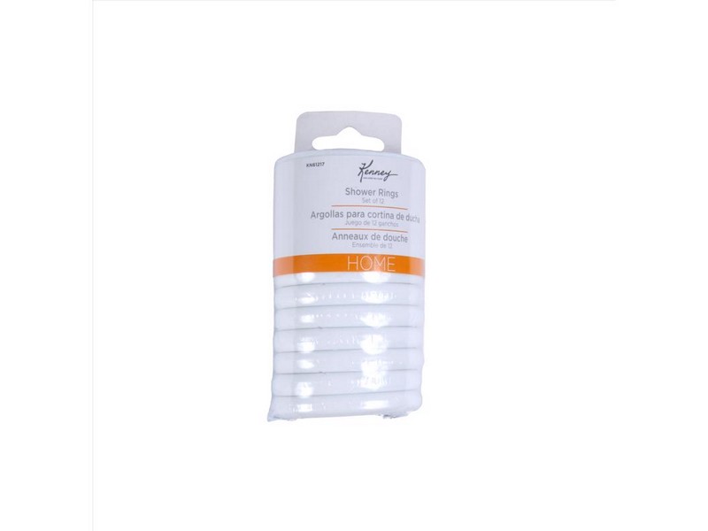 Kenney White Plastic Shower Curtain Rings 12 pk