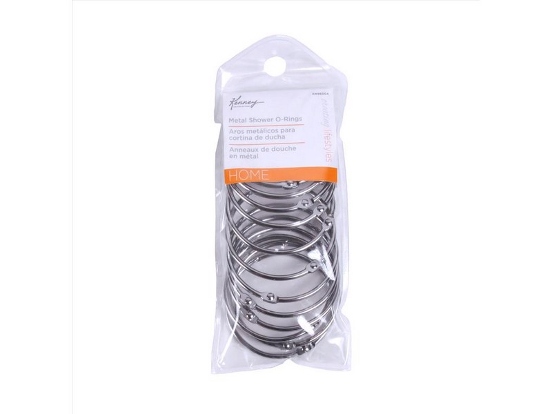 Kenney Chrome Silver Steel Shower Curtain Rings 12 pk