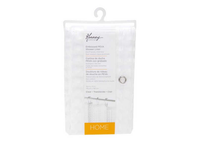 Kenney 72 in. H X 70 in. W Clear Embossed Shower Curtain Liner PEVA