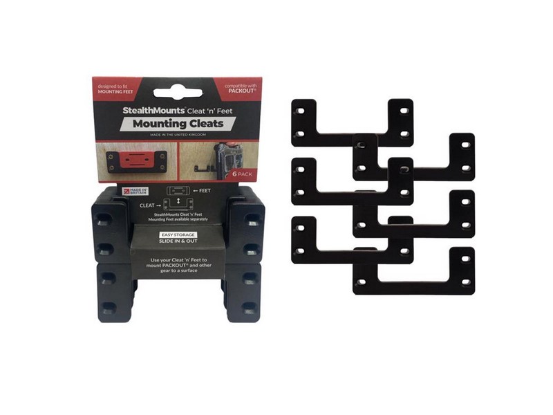 StealthMounts Packout Black ABS Mounting Cleats Holder 6 pk