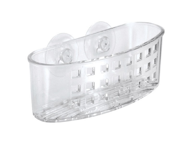 iDesign 2.5 in. W X 6.5 in. L Clear Plastic Holder Suction Sponge and Scrubber Center