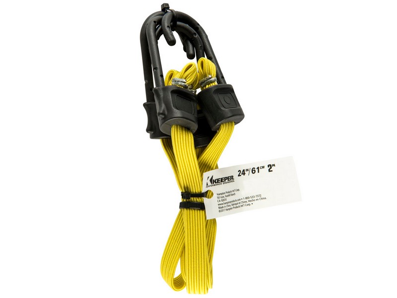 Keeper Yellow Flat Bungee Cord 24 in. L X 0.315 in. T 2 pk