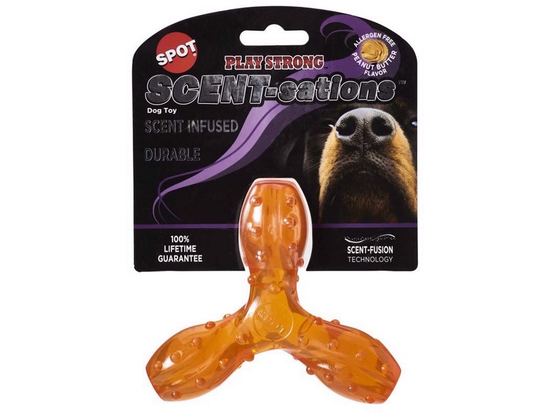 Spot Play Strong Scent-Sations Orange TPR Trident Dog Toy 5 in. 1 pk