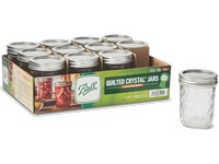 Ball Quilted Crystal Regular Mouth Jelly Jar 8 oz 12 pk