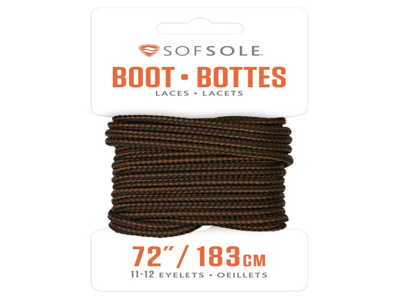 Sof Sole 72 in. Black-Brown Boot Laces