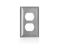 Leviton C-Series Satin Silver 1 gang Stainless Steel Duplex Wall Plate 1 pk