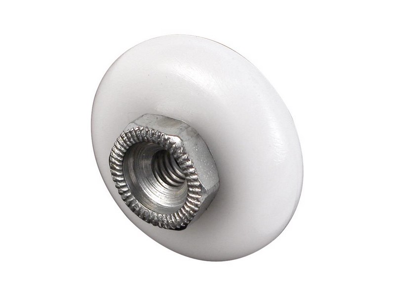 Prime-Line 3/4 in. D X 1/4 in. L White Plastic/Steel Tub Enclosure Roller 4 pk