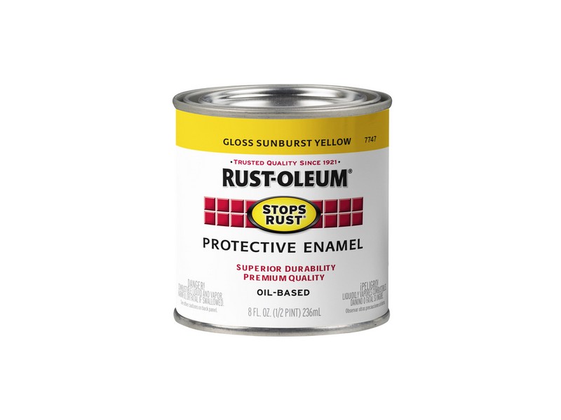 Rust-Oleum Stops Rust Gloss Sunburst Yellow Oil-Based Protective Paint 0.5 pt