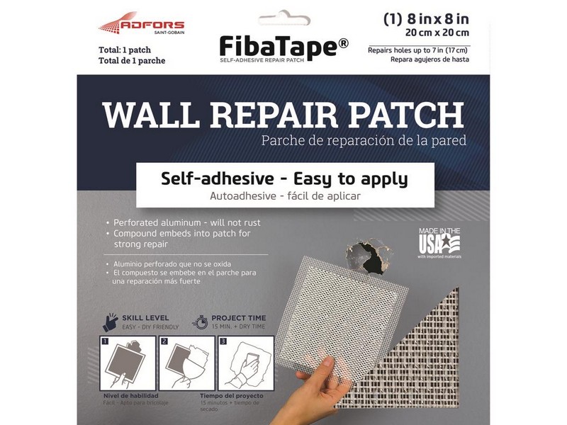 ADFORS FibaTape 8 in. L X 8 in. W Fiberglass Mesh White Self Adhesive Wall