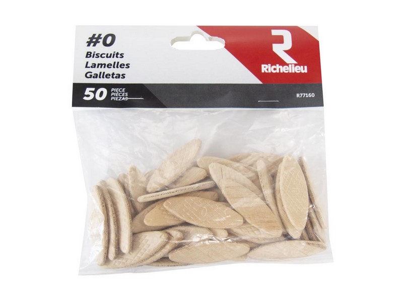 Richelieu Fluted Wood Plate Joining Biscuits .63 in. D X 1.85 in. L 50 pk