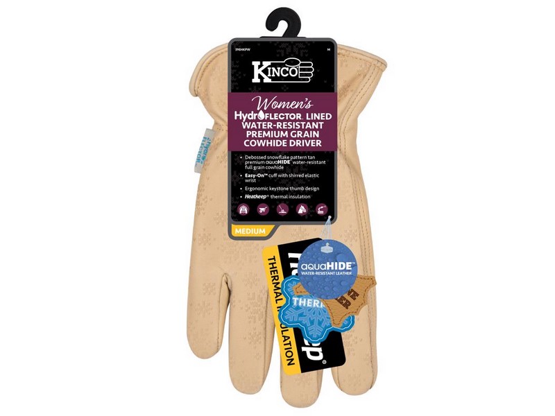 Kinco HydroFlector M Cowhide Leather Lined Tan Gloves