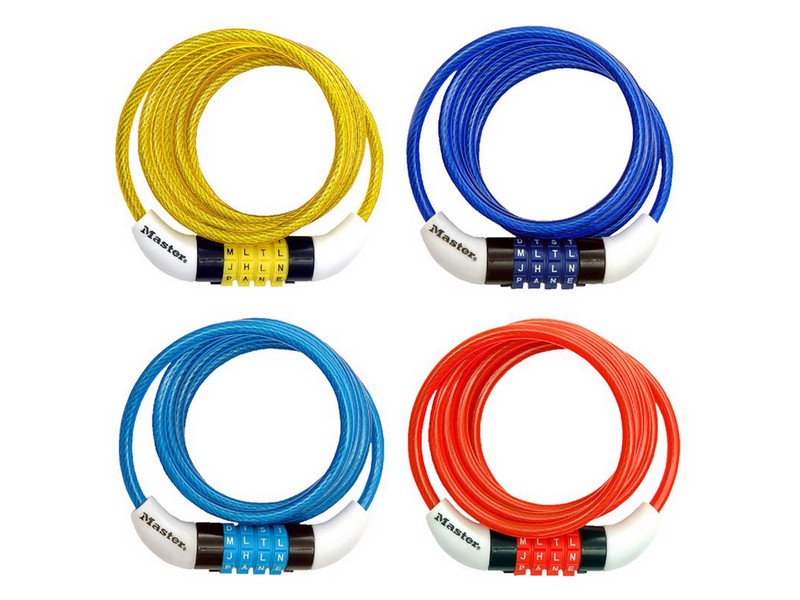 Master Lock 1/4 in. W X 5 ft  L Vinyl Covered Steel 4-Dial Combination Locking Cable 1 pk