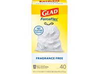Glad Force Flex 13 gal No Scent Scent Kitchen Trash Bags Drawstring 40 pk