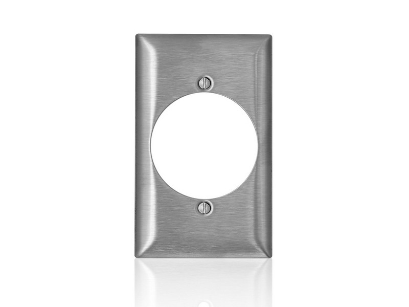 Leviton C-Series Stainless Steel 1 gang Metal Receptacle Wall Plate 1 pk