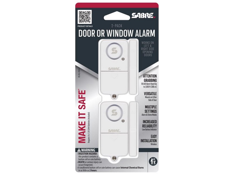 Sabre Battery Powered Indoor White Door Alarm