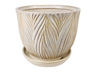 Border Concepts 6.75 in. H X 7.75 in. W Ceramic Ferncliff Planter White