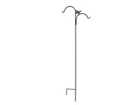 Living Accents Black Steel 84 in. H Double Crook with Butterfly Plant Hook 1